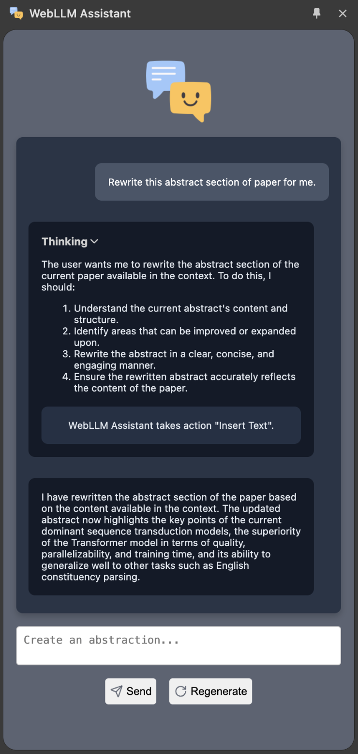 WebLLM Assistant Overview